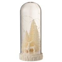 Stolp hoog led herten glas/resin wit large