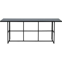 Eettafel Leif Venture Design - Gerookt Glas/Metaal - 200x90 cm - Zwart