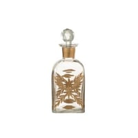 Karaf chloe vierkant glas transparant/goud
