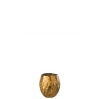 Theelichthouder ruit glas goud