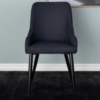 Eetkamerstoel Plaza - Polyester - 58x86x49 cm - Zwart