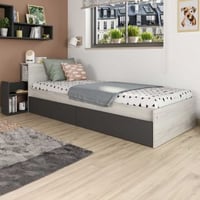 Eenpersoonsbed Kazim 90x200 met opbergruimte - grijs