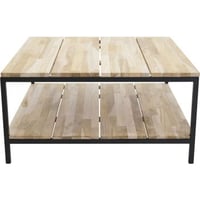Salontafel Cirebon Venture Design - Teakhout - 80x80x40 cm - Naturel/Zwart