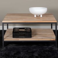 Salontafel Cirebon - Teakhout - 80x80x40 cm - Naturel/Zwart