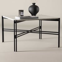 Salontafel Razzia - Terrazzo - 75x75x48 cm - Wit/Zwart