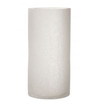 Windlicht cilinder craquele glas frosted wit extralarge