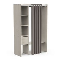 Vestiaire Flower | Met gordijn | 119,1 x 49,9 x 183 cm | Grijs