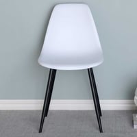 Eetkamerstoel Polar Plastic - PVC - 58x81x46 cm - Wit/Zwart