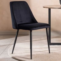 Eetkamerstoel Night - Staal & Fluweel - 56x83x48cm - Zwart