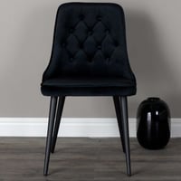 Eetkamerstoel Velvet Deluxe - Polyesterfluweel - 66x89x50 cm - Zwart