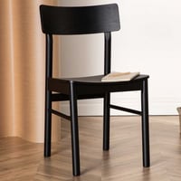 Eetkamerstoel Montros - Berkenhout - 48x82x46 cm - Zwart