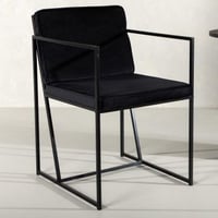 Eetkamerstoel Richmond - Zwart Staal/Fluweel - 55x82x52 cm