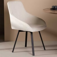 Eetkamerstoel Rosie - Staal - 60x88x55 cm - Beige