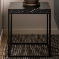 Salontafel Barossa - 40x40x45cm - zwart marmer