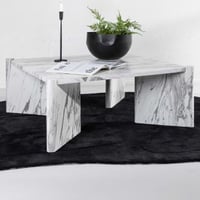 Salontafel Rogaland - MDF Marmerlook - 100x100x40 cm - Wit
