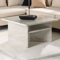Salontafel Ålesund - MDF marmerlook - 75x75x42 cm - Beige