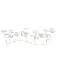 Decoratie bloemen metaal wit large