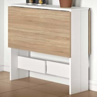 Opklapbare eettafel Papillon 103 cm - wit/eik