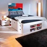Bed Xavier 160x200cm met opbergruimte - White wash