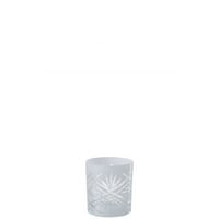 Theelichthouder santorini glas wit small