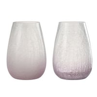 Windlicht eivorm craquele glas paars large assortiment van twee