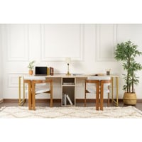 Twin Bureau | 100% MELAMINE | Travertin, Goud