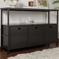 Sidetable Solace - 100% MELAMINE - Houtzwart - 77 x 30 x 120 cm