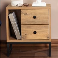 Glimmer Nachtkastje | 100% MELAMINE | Atlantisch grenen Zwart