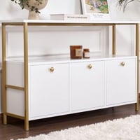 Sidetable Solace - 100% MELAMINE - Wit - 77 x 30 x 120 cm