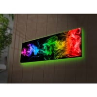Ledda Decoratief canvas schilderij met ledverlichting | Houten lijst | 30 x 90 cm
