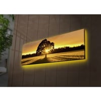 Ledda Decoratief canvas schilderij met ledverlichting | Houten lijst | 30 x 90 cm