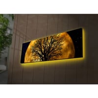 Ledda Decoratief canvas schilderij met ledverlichting | Houten lijst | 30 x 90 cm