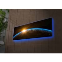 Ledda Decoratief canvas schilderij met ledverlichting | Houten lijst | 30 x 90 cm