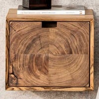 Zwevend Acacia nachtkastje met lade voor boomdesign.