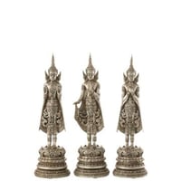 Boeddha staand poly zilver assortiment van 3