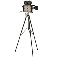 Klok camera op statief ijzer zwart
