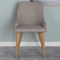 Eetkamerstoel Plaza - Polyesterlinnen - 58x86x49 cm - Lichtgrijs