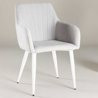 Eetkamerstoel Comfort Venture Design - Polyesterlinnen - 61x92x58 cm - Lichtgrijs