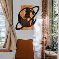 Wallity Decoratieve Houten Wandaccessoire - Zwart Notenhout
