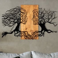 Wallity Decoratief Houten Wandaccessoire | 100% Metaal | Zwart Notenhout