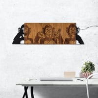 Wallity Decoratief Houten Wandaccessoire | 100% Metaal | Zwart Notenhout