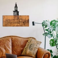 Wallity Decoratief Houten Wandaccessoire | 1 Dik Metaal | Zwart Notenhout