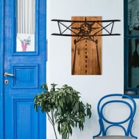 Wallity Decoratief Houten Wandaccessoire | 100% Metaal | Zwart Notenhout