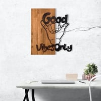 Wallity Decoratief Houten Wandaccessoire - 100% Metaal, Zwart Notenhout