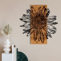 Wallity Decoratief Houten Wandaccessoire | Zwart Walnoot Hout | 100% Metaal