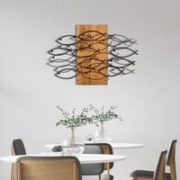 Wality Decoratief Houten Wandaccessoire | 100% Metaal | Zwart Notenhout