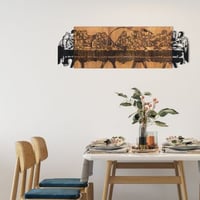 Wallity Decoratief Houten Wandaccessoire | 100% Metaal | Zwart Notenhout