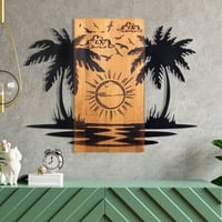 Wallity Decoratief Houten Wandaccessoire | 100% Metaal | Zwart Notenhout