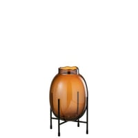 Vaas op voet glas bruin small