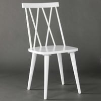 Eetkamerstoel Mariette - Rubberhout Wit - 50x88x43 cm